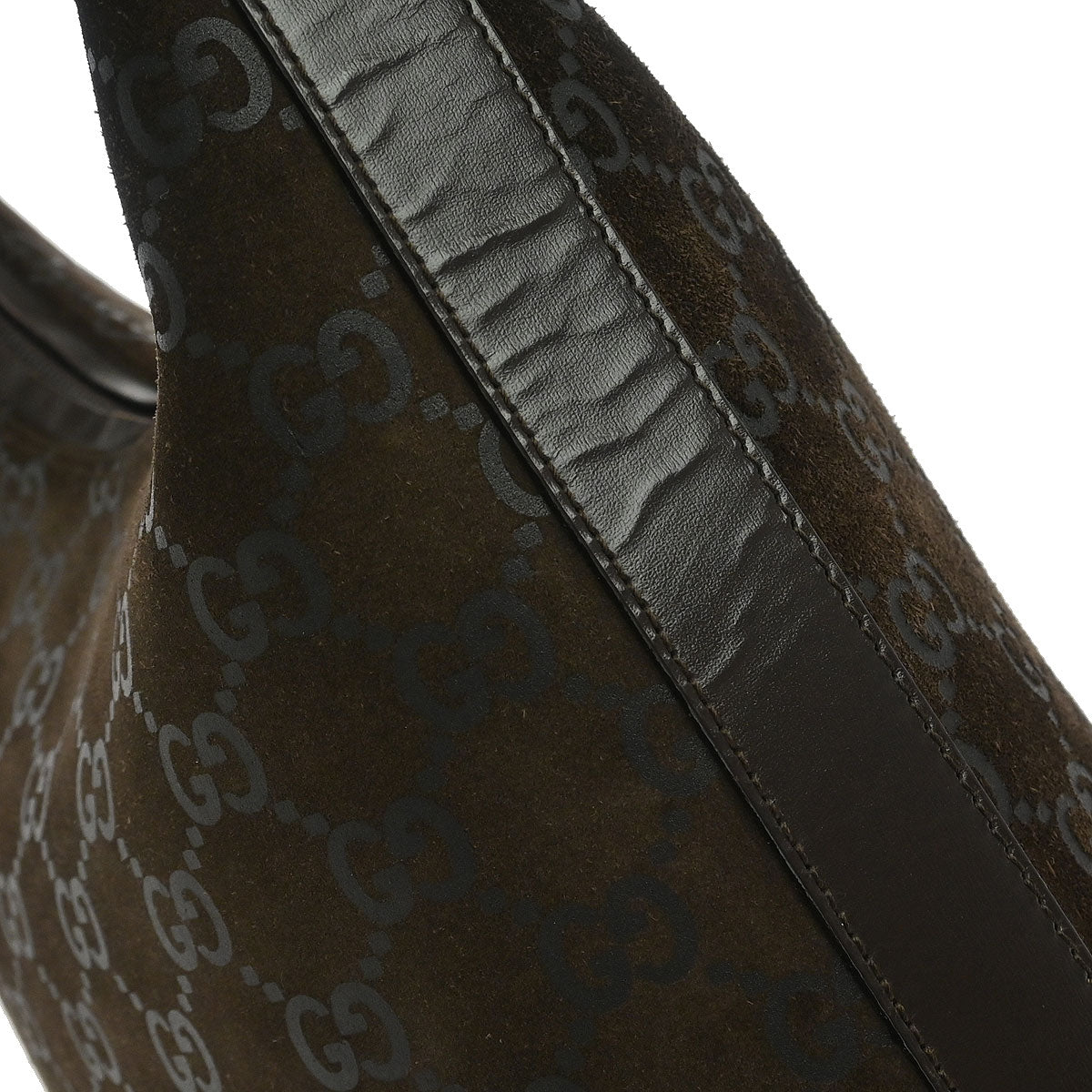 Gucci Brown Suede GG Hobo Handbag