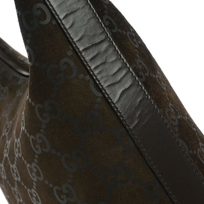 Gucci Brown Suede GG Hobo Handbag