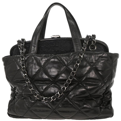 Chanel 2008-2009 Black Calfskin Portobello 2way Shoulder Handbag