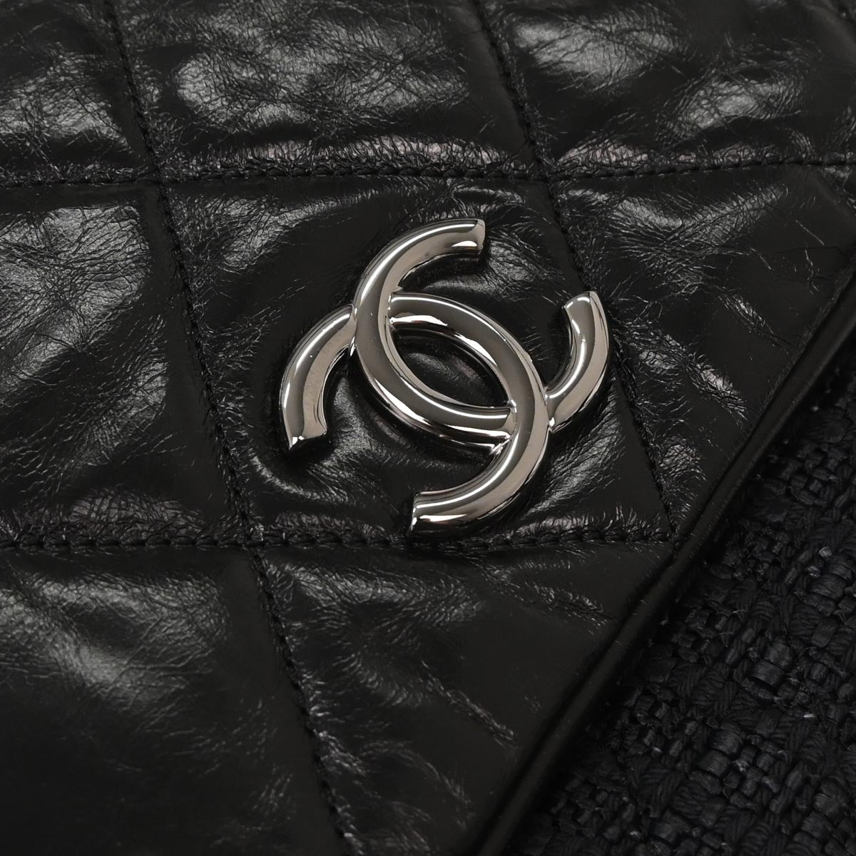 Chanel 2008-2009 Black Calfskin Portobello 2way Shoulder Handbag