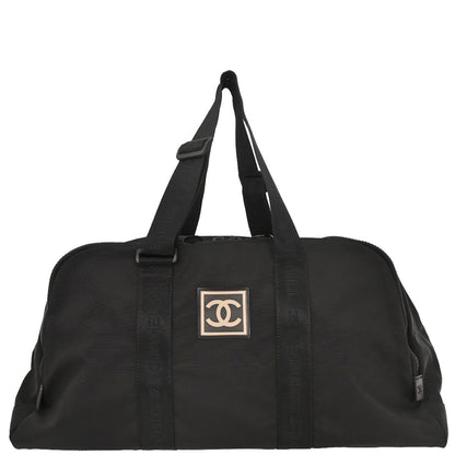 Chanel 2002-2003 Black Nylon Sport Line Duffle Gym Handbag