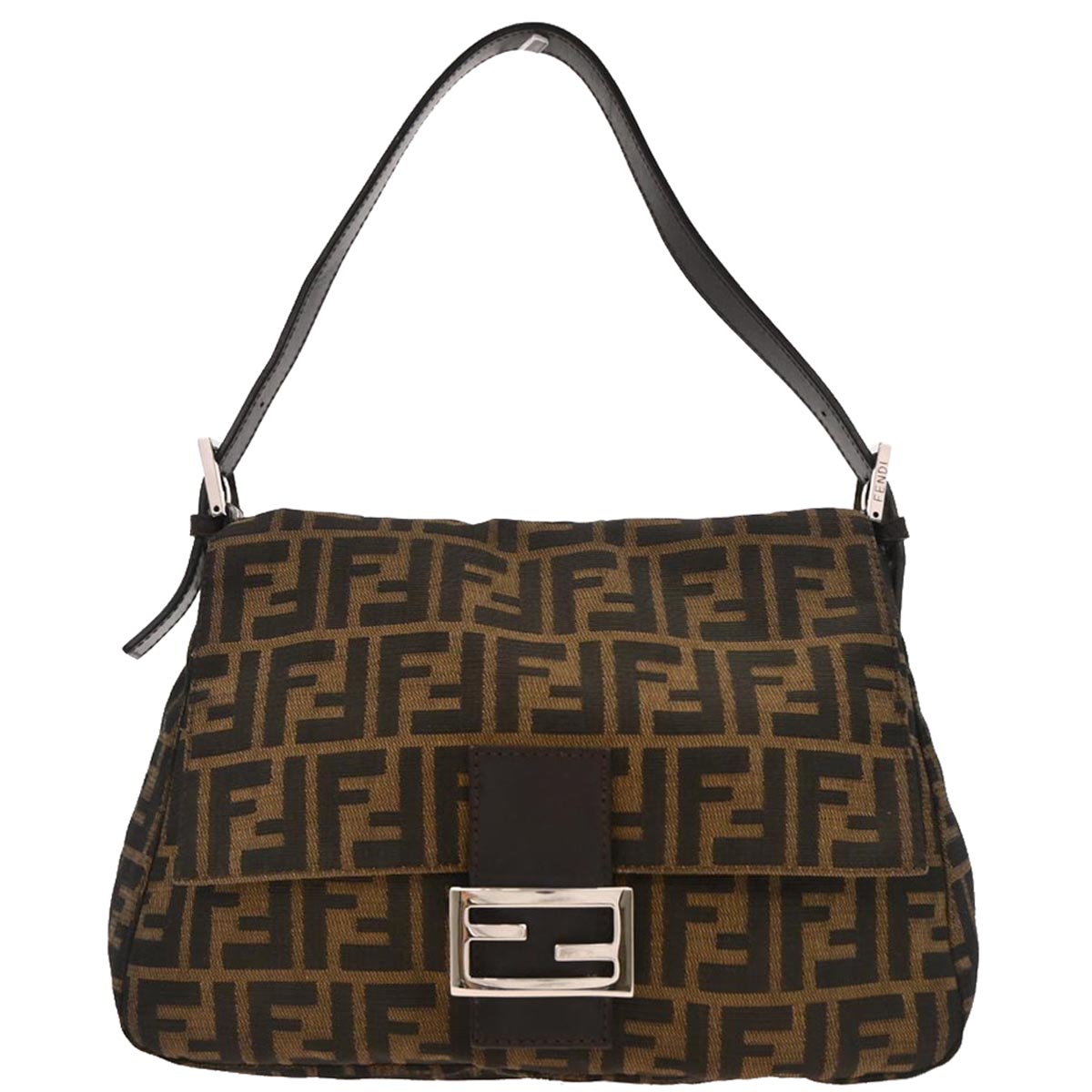 Fendi Brown Canvas Zucca Mamma Baguette Handbag