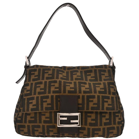 Fendi Brown Canvas Zucca Mamma Baguette Handbag