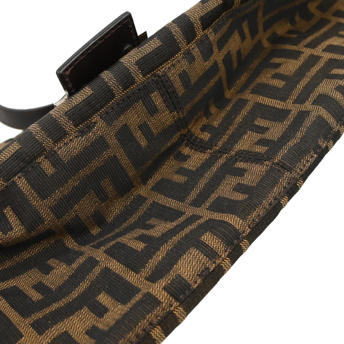 Fendi Brown Canvas Zucca Mamma Baguette Handbag