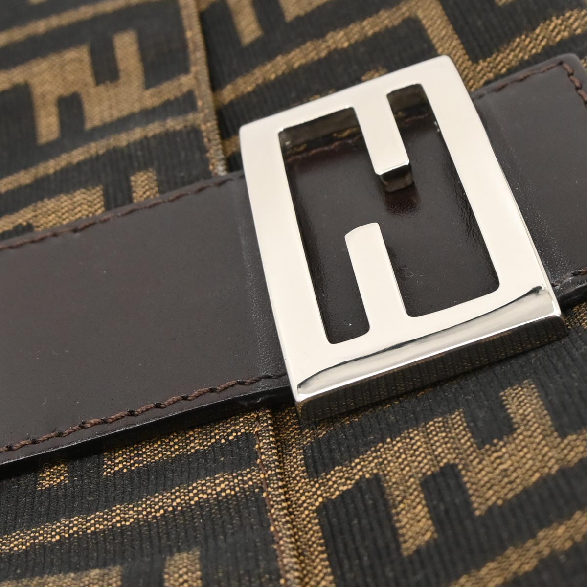 Fendi Brown Canvas Zucca Mamma Baguette Handbag