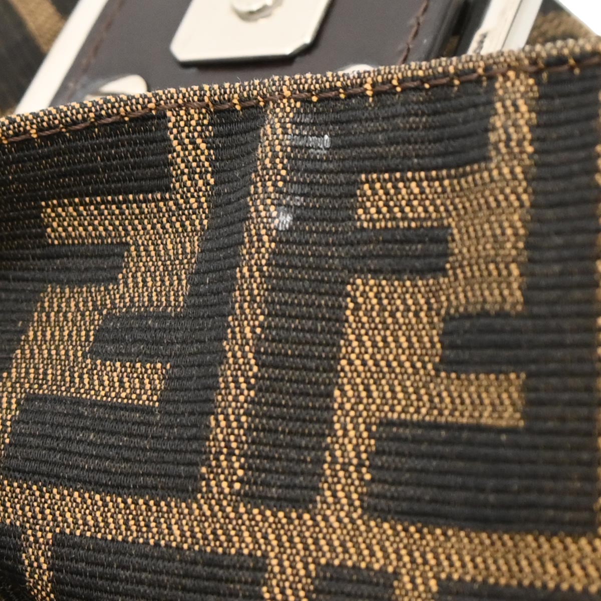 Fendi Brown Canvas Zucca Mamma Baguette Handbag