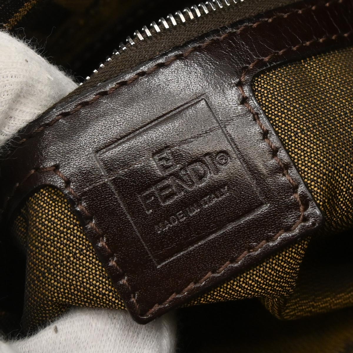 Fendi Brown Canvas Zucca Mamma Baguette Handbag