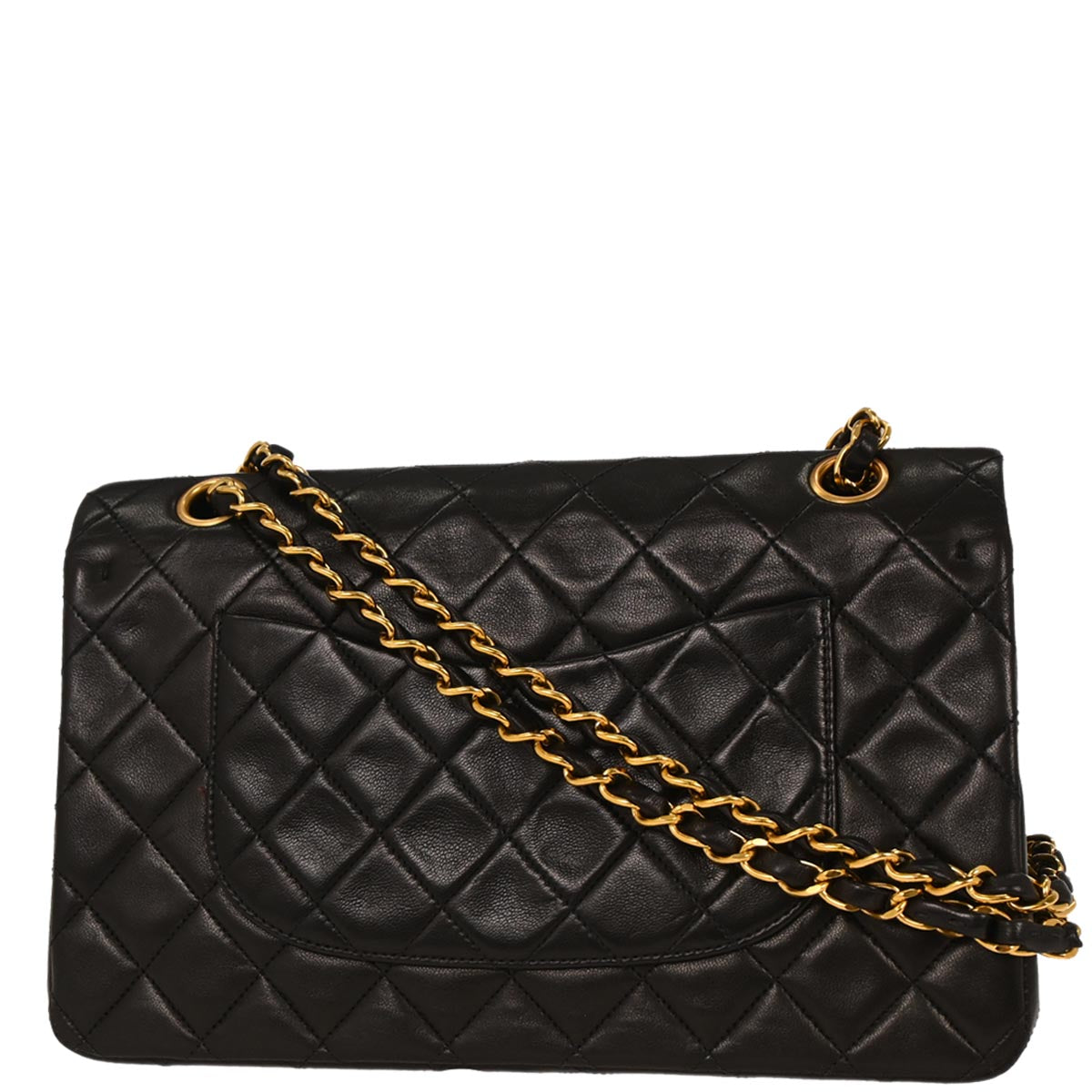 Chanel 1994-1996 Black Lambskin Medium Classic Double Flap Shoulder Bag