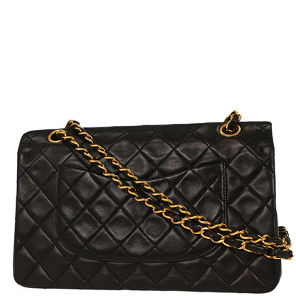 Chanel 1994-1996 Black Lambskin Medium Classic Double Flap Shoulder Bag