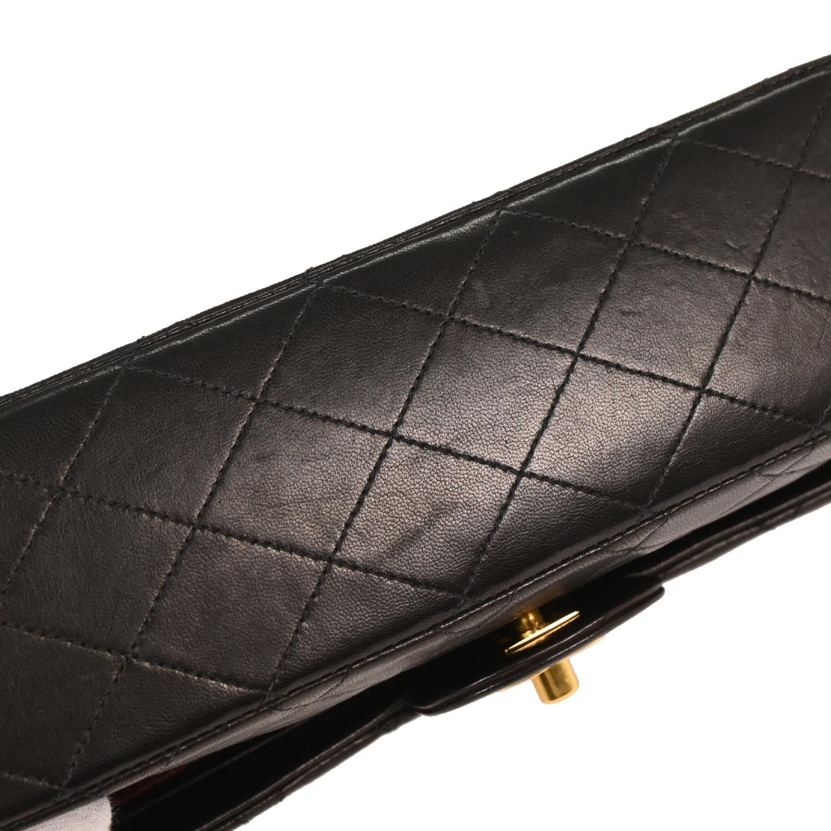 Chanel 1994-1996 Black Lambskin Medium Classic Double Flap Shoulder Bag