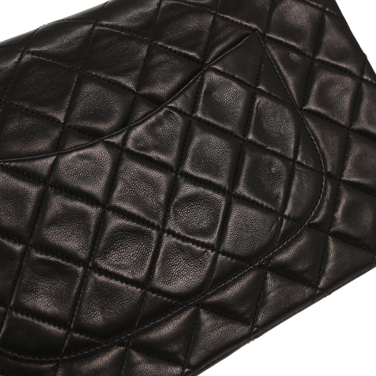 Chanel 1994-1996 Black Lambskin Medium Classic Double Flap Shoulder Bag