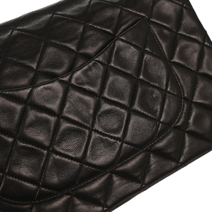 Chanel 1994-1996 Black Lambskin Medium Classic Double Flap Shoulder Bag