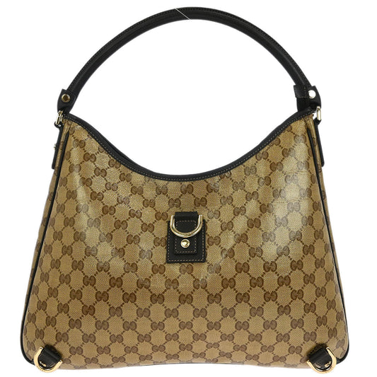 Gucci Beige PVC GG Abbey D Ring Hobo Handbag