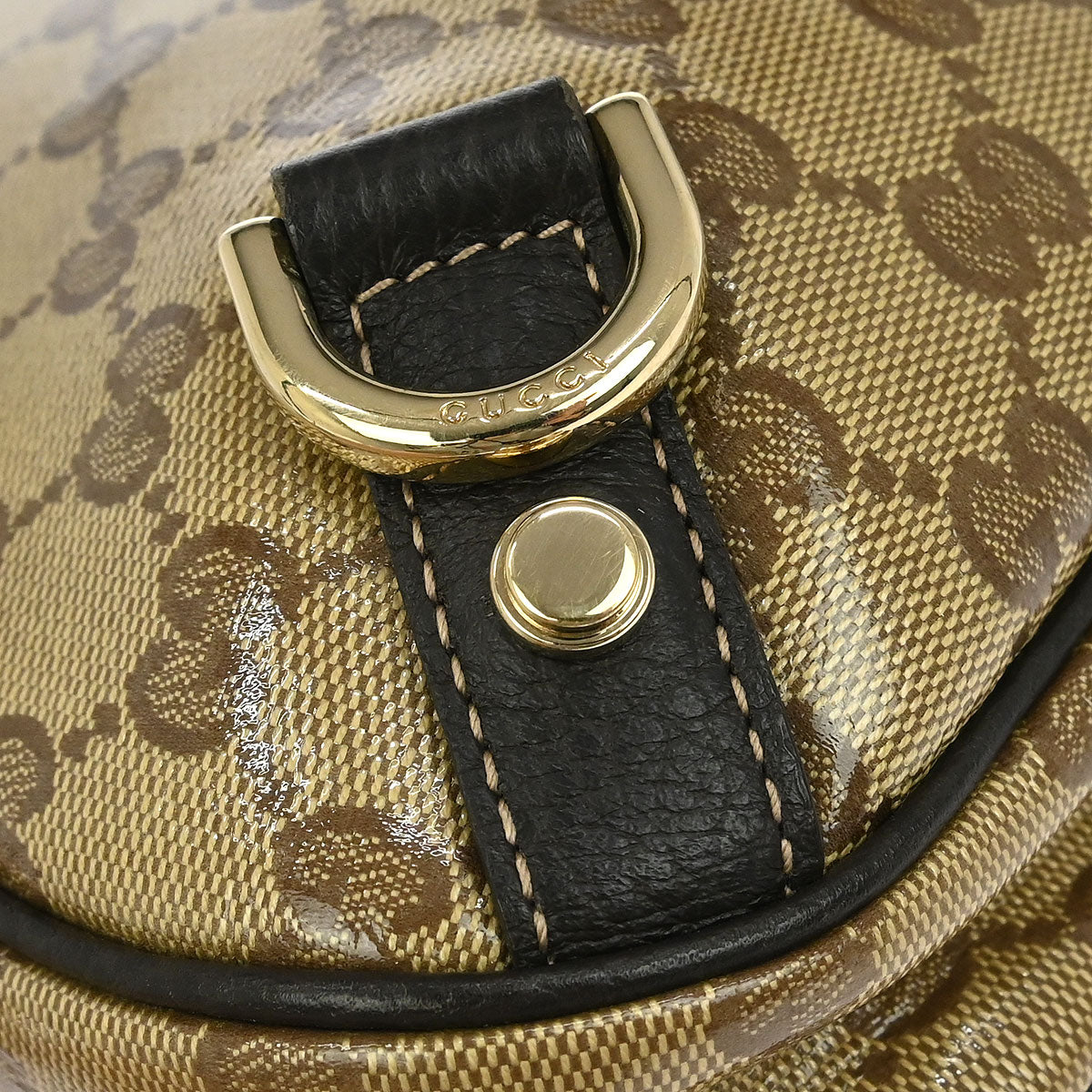 Gucci Beige PVC GG Abbey D Ring Hobo Handbag