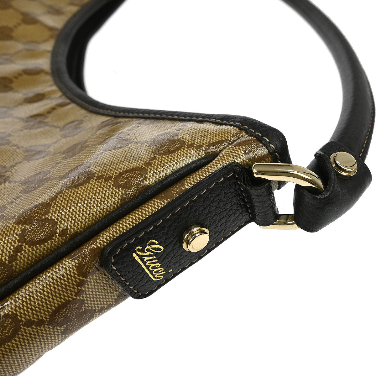 Gucci Beige PVC GG Abbey D Ring Hobo Handbag