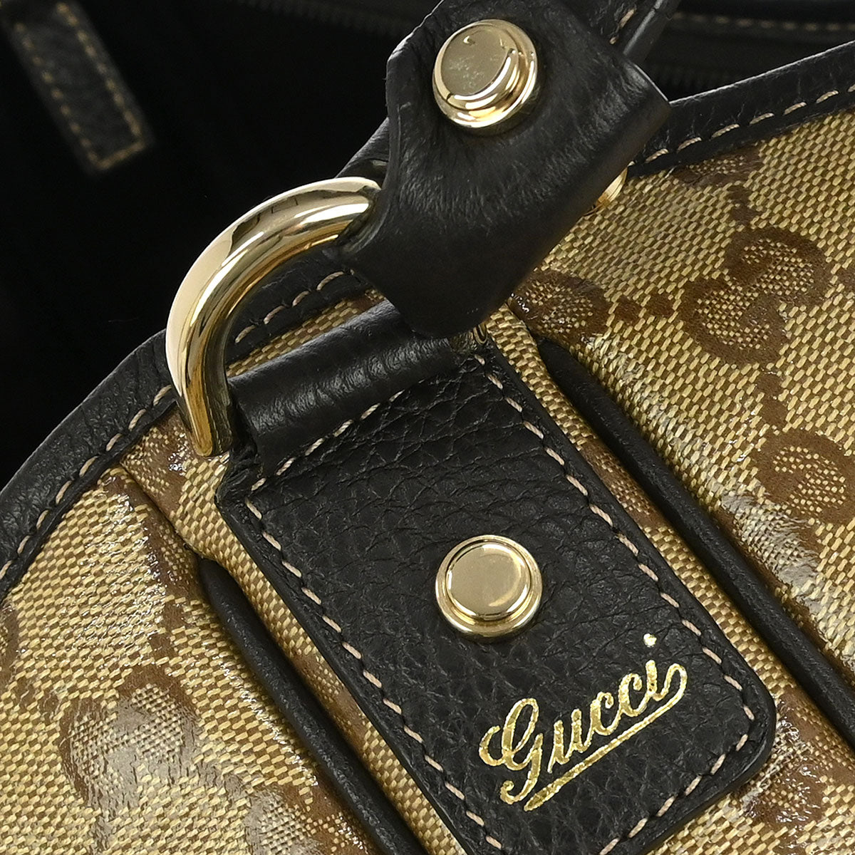 Gucci Beige PVC GG Abbey D Ring Hobo Handbag