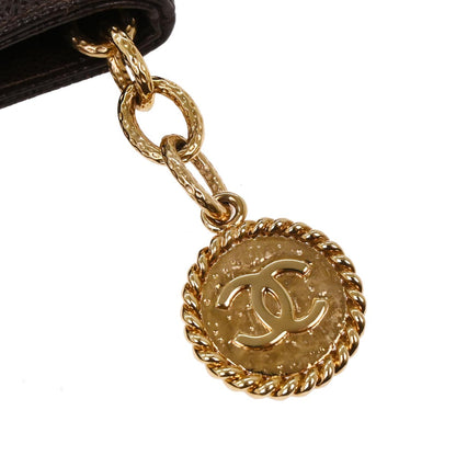 Chanel 2002-2003 Brown Caviar Medallion Tote Handbag