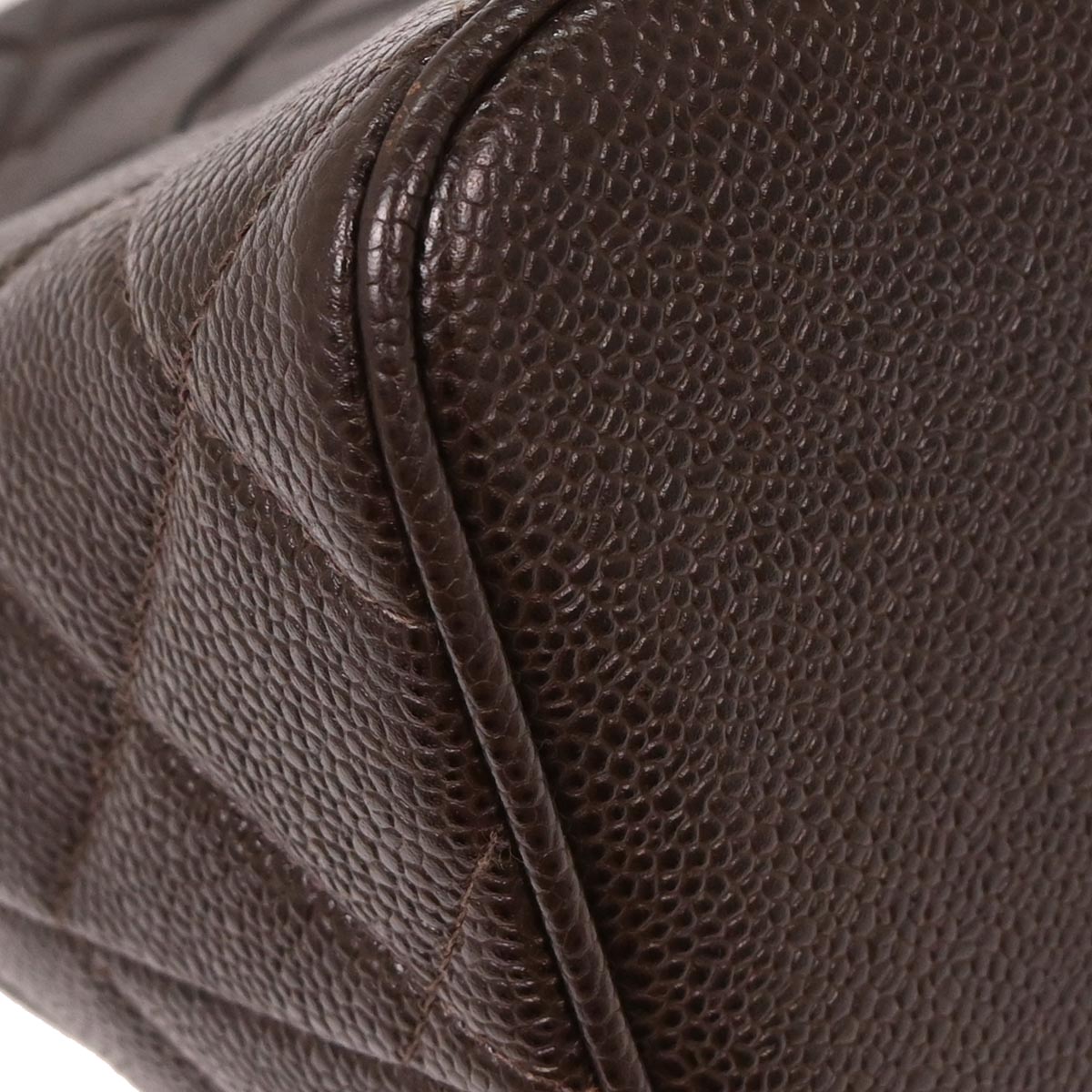 Chanel 2002-2003 Brown Caviar Medallion Tote Handbag