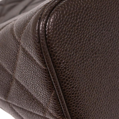 Chanel 2002-2003 Brown Caviar Medallion Tote Handbag