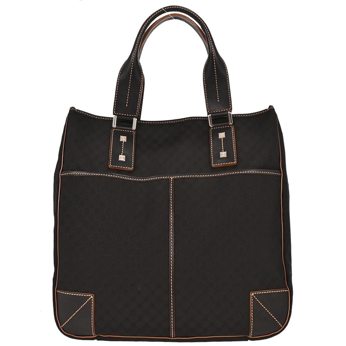 Celine * Black Canvas Macadam Tote Handbag