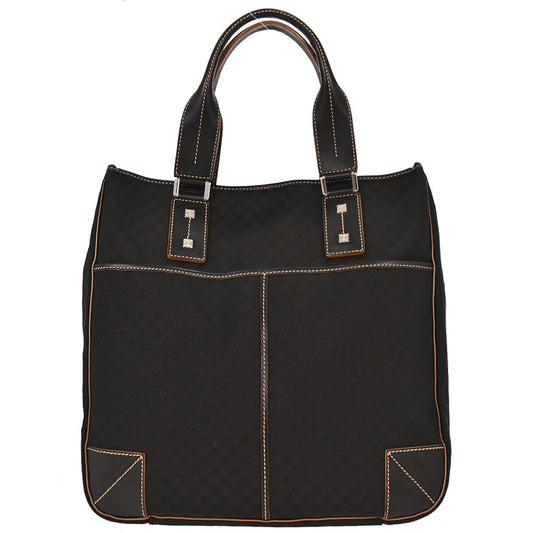 Celine * Black Canvas Macadam Tote Handbag