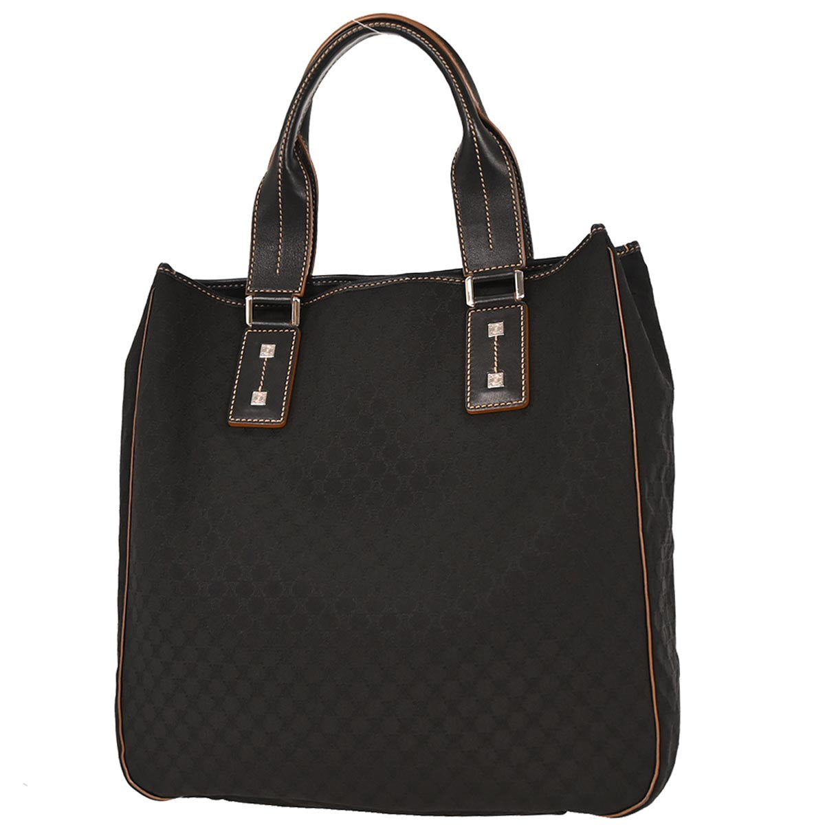 Celine * Black Canvas Macadam Tote Handbag