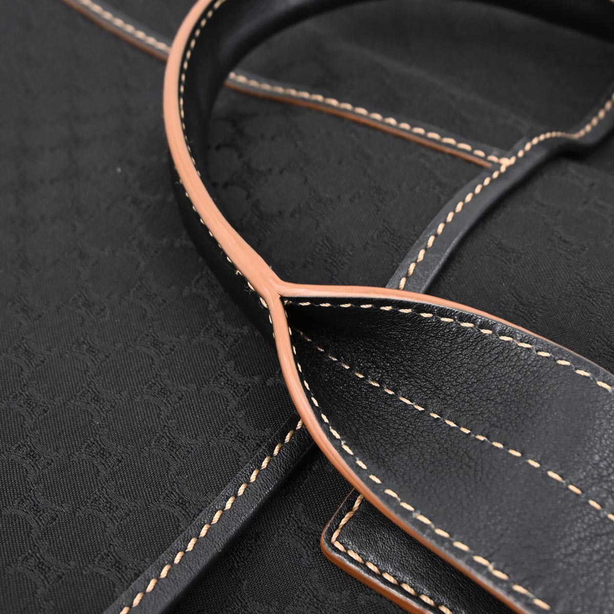 Celine * Black Canvas Macadam Tote Handbag