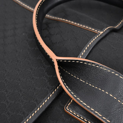 Celine * Black Canvas Macadam Tote Handbag