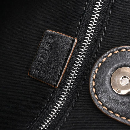 Celine * Black Canvas Macadam Tote Handbag