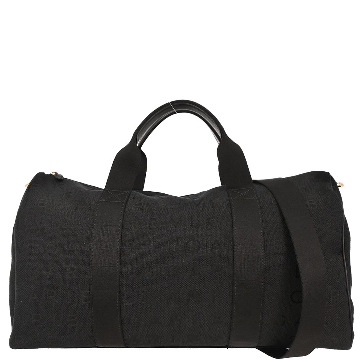 Bvlgari Black Canvas Logomania Duffle 2way Handbag