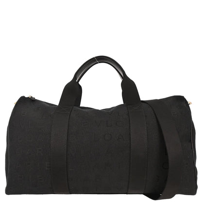 Bvlgari Black Canvas Logomania Duffle 2way Handbag