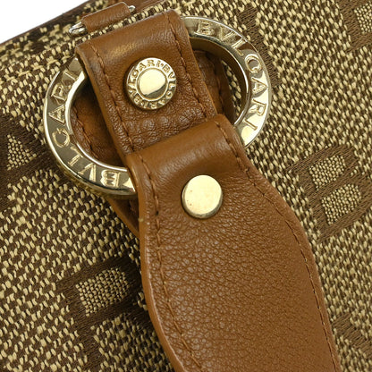 Bvlgari Brown Canvas Logomania Handbag