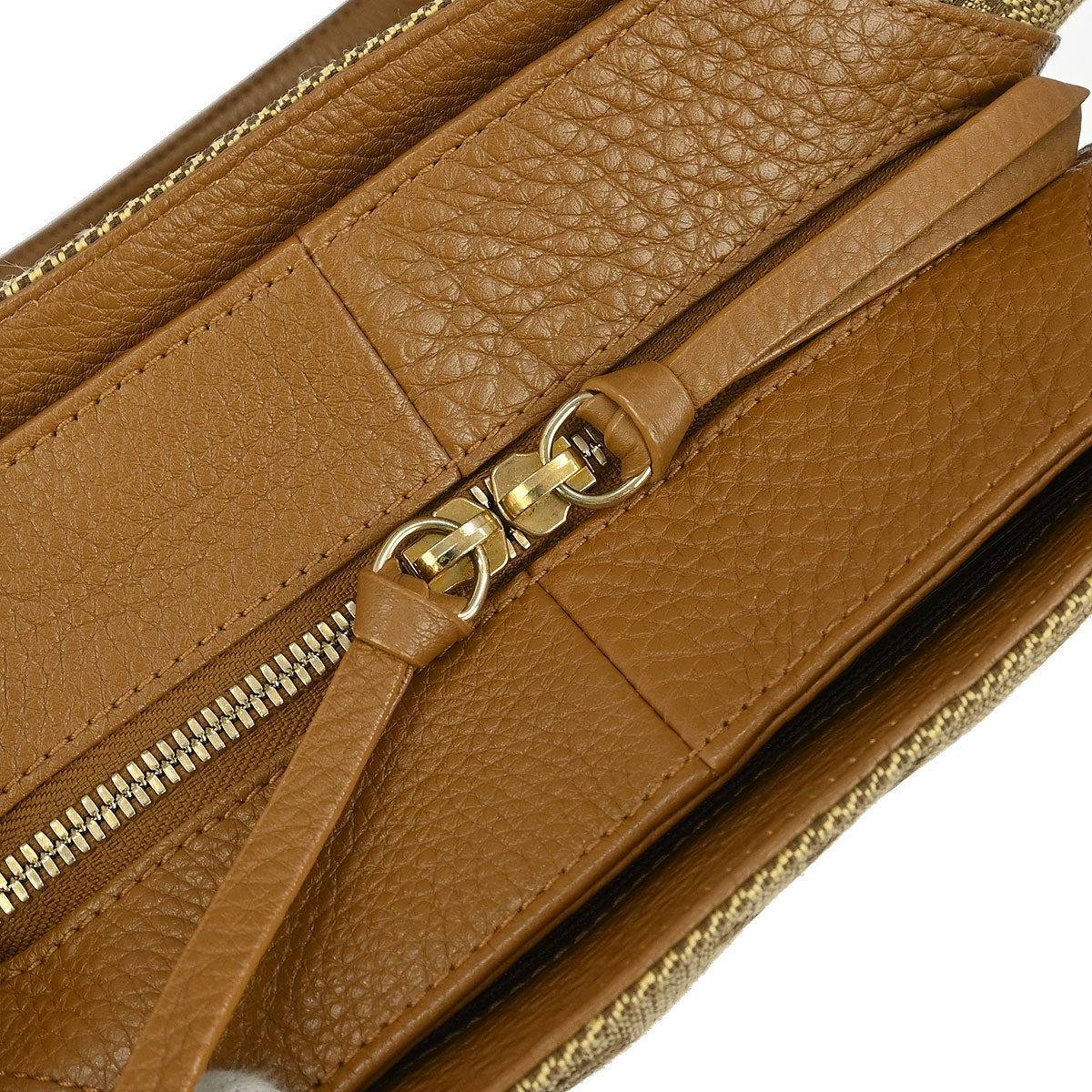 Bvlgari Brown Canvas Logomania Handbag