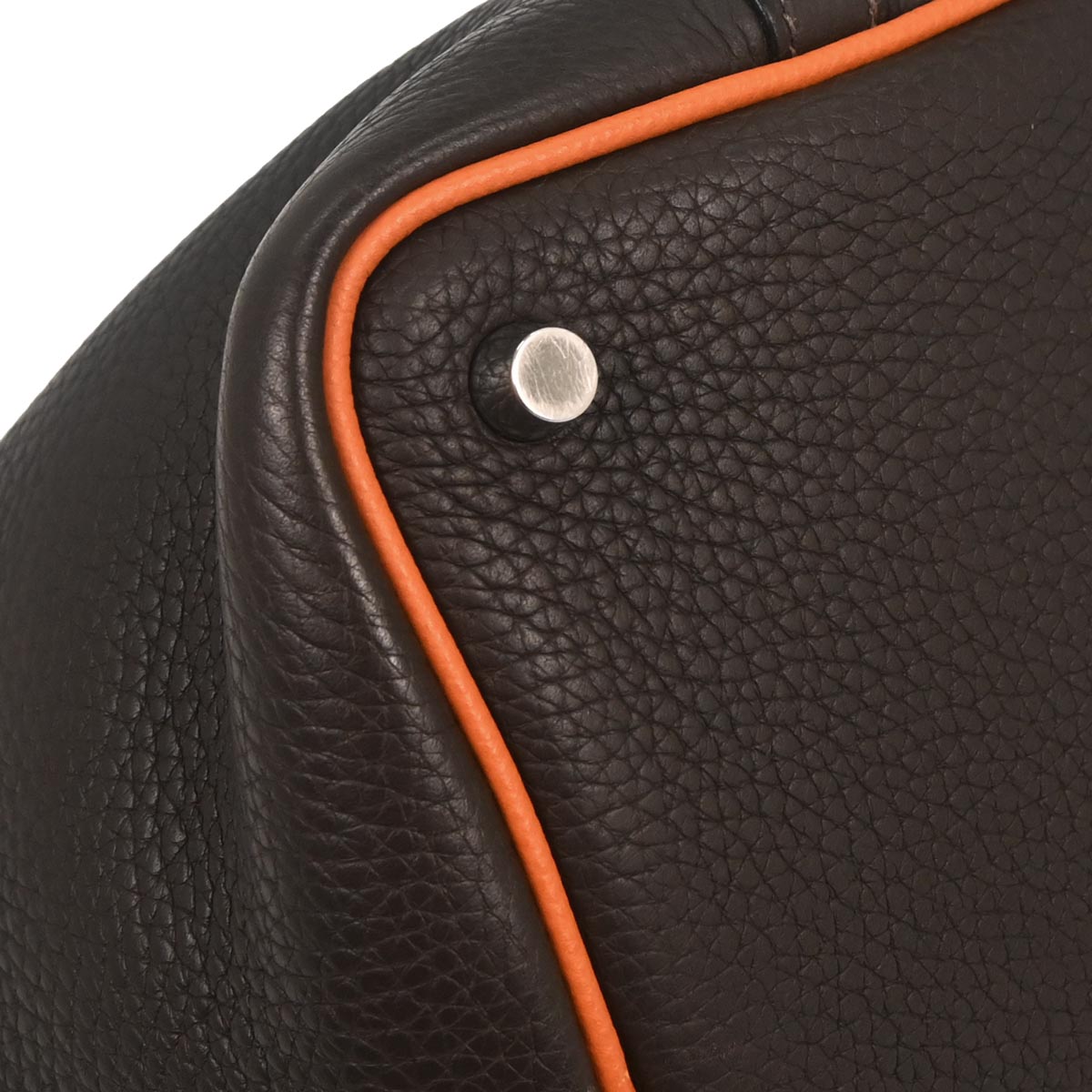 Hermes Ebene Orange Taurillon Clemence Epsom Picotin 18 PM Handbag