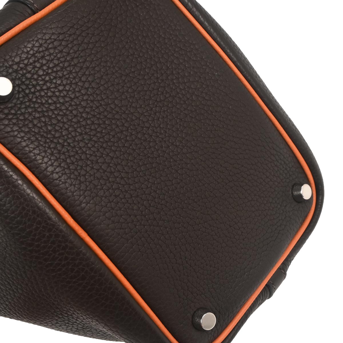 Hermes Ebene Orange Taurillon Clemence Epsom Picotin 18 PM Handbag