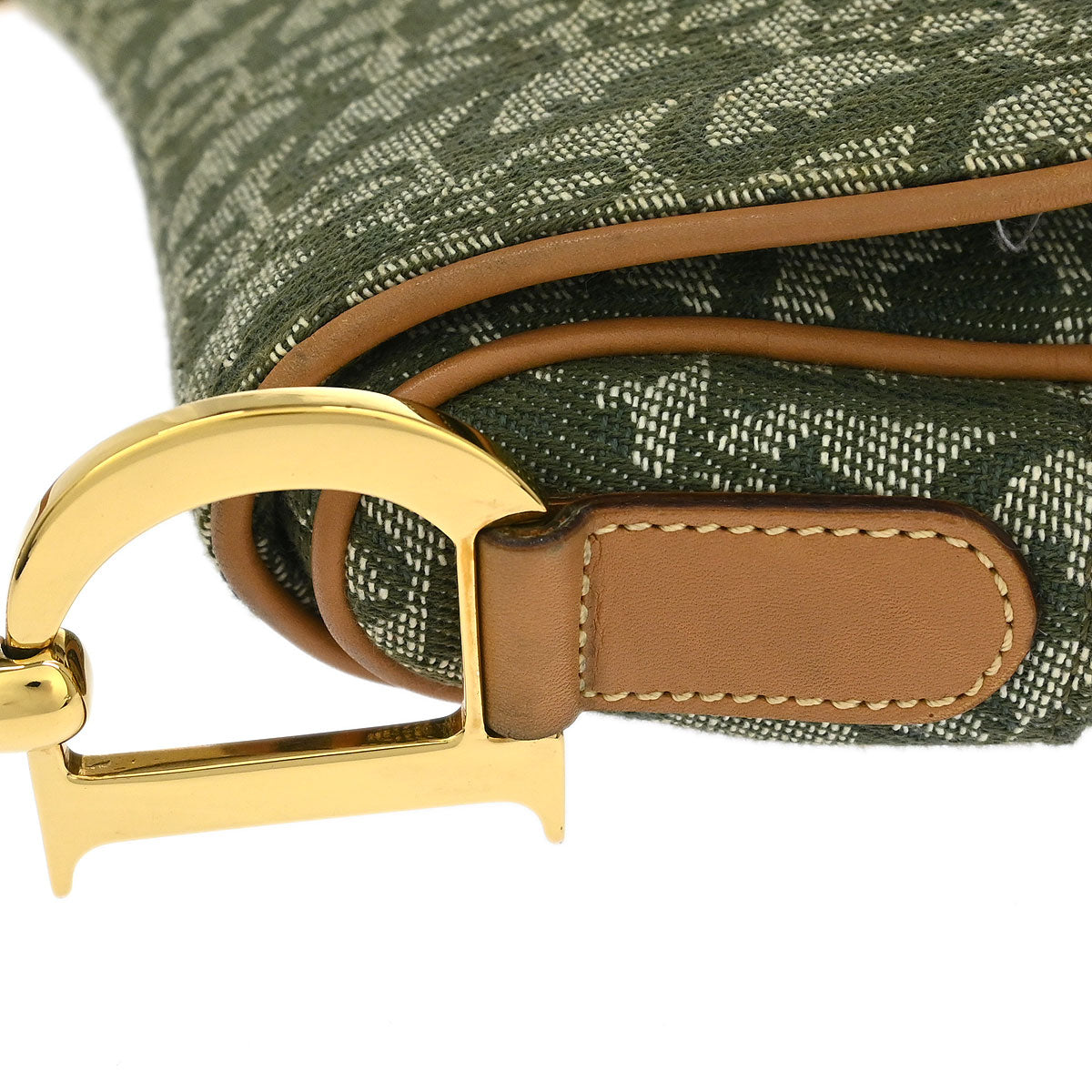 Christian Dior Green Trotter Double Saddle Handbag