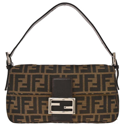 Fendi Brown Canvas Zucca Baguette Handbag