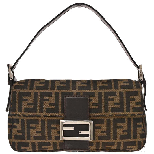 Fendi Brown Canvas Zucca Baguette Handbag