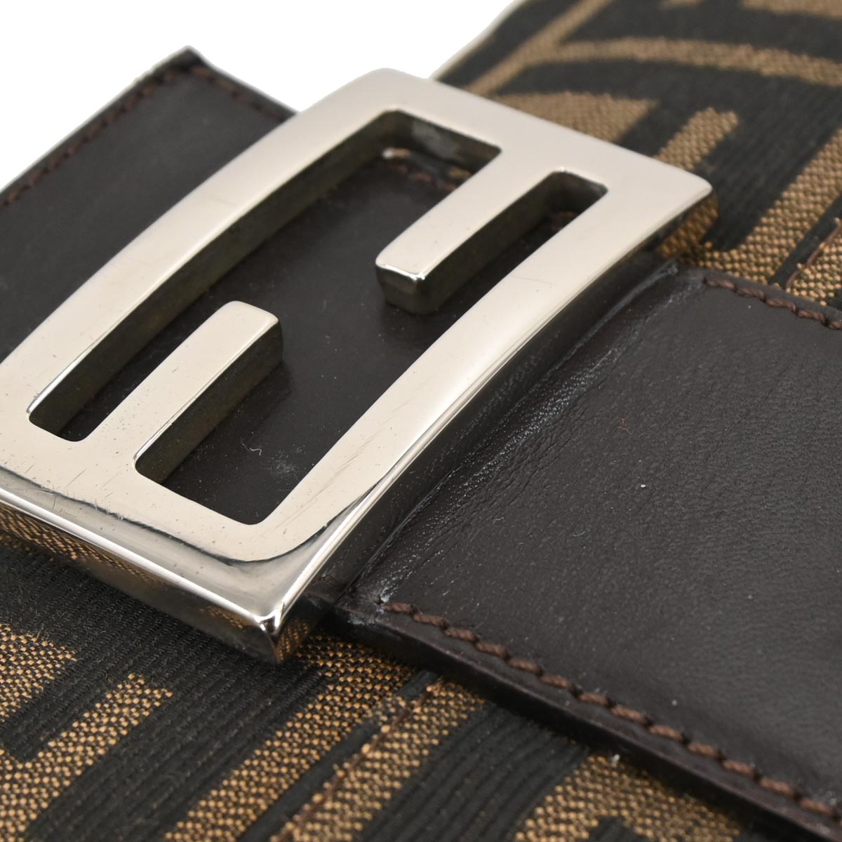 Fendi Brown Canvas Zucca Baguette Handbag