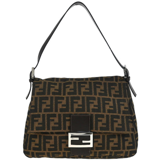 Fendi Brown Canvas Zucca Mamma Baguette Handbag