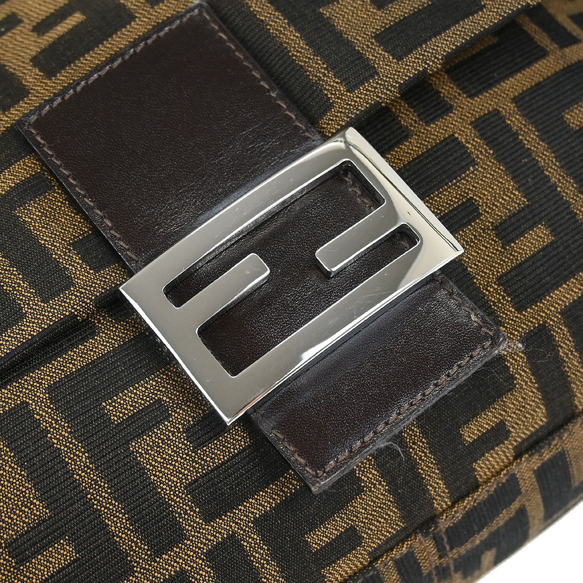 Fendi Brown Canvas Zucca Mamma Baguette Handbag