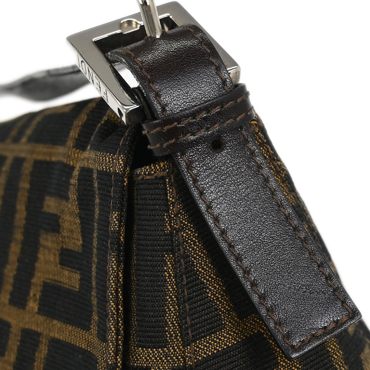 Fendi Brown Canvas Zucca Mamma Baguette Handbag