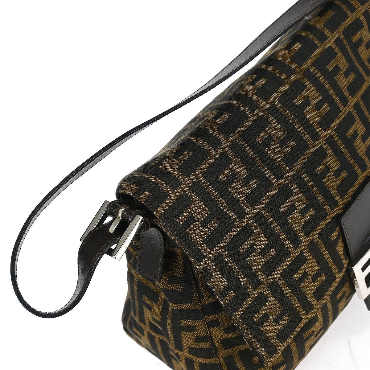 Fendi Brown Canvas Zucca Mamma Baguette Handbag