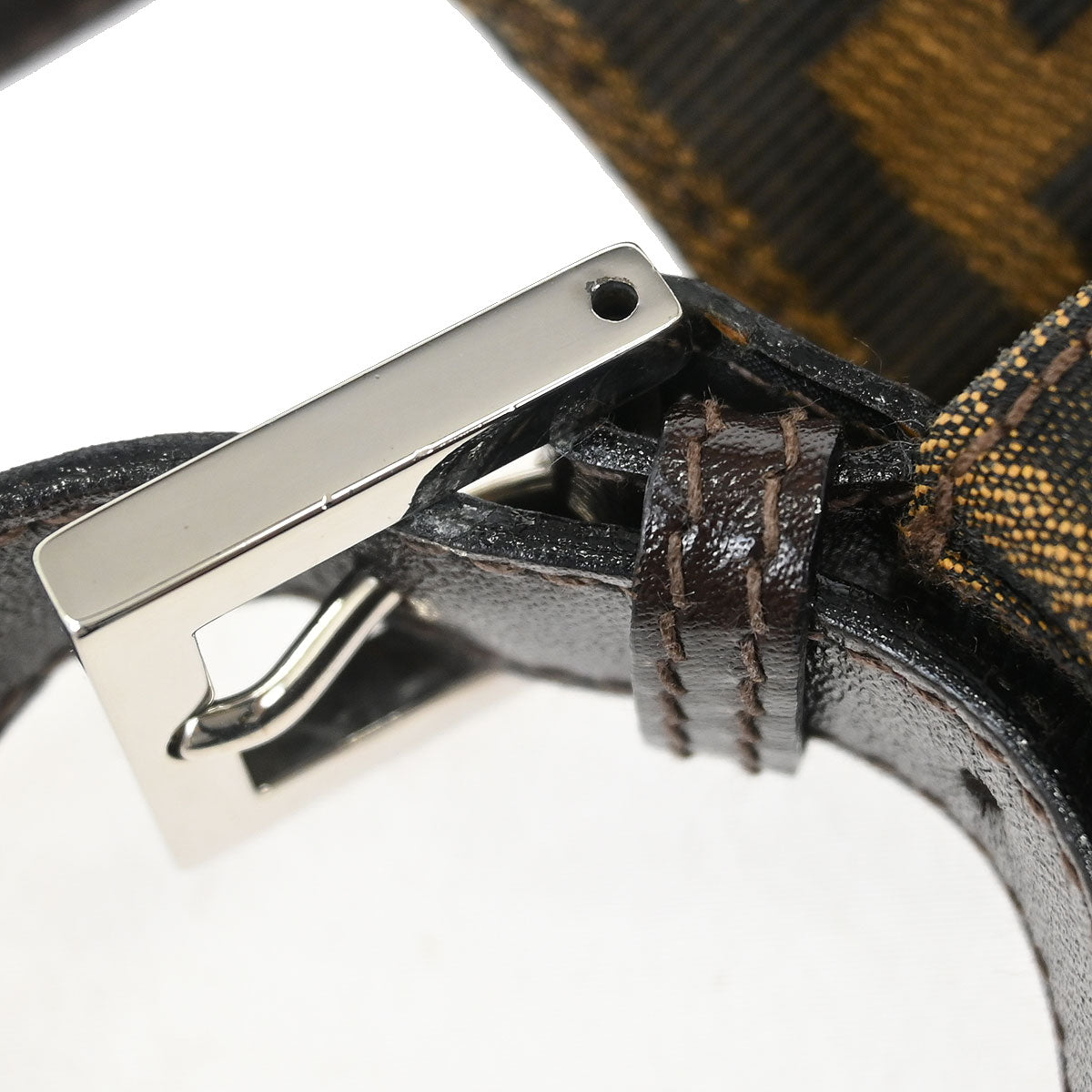 Fendi Brown Canvas Zucca Mamma Baguette Handbag