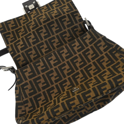 Fendi Brown Canvas Zucca Mamma Baguette Handbag