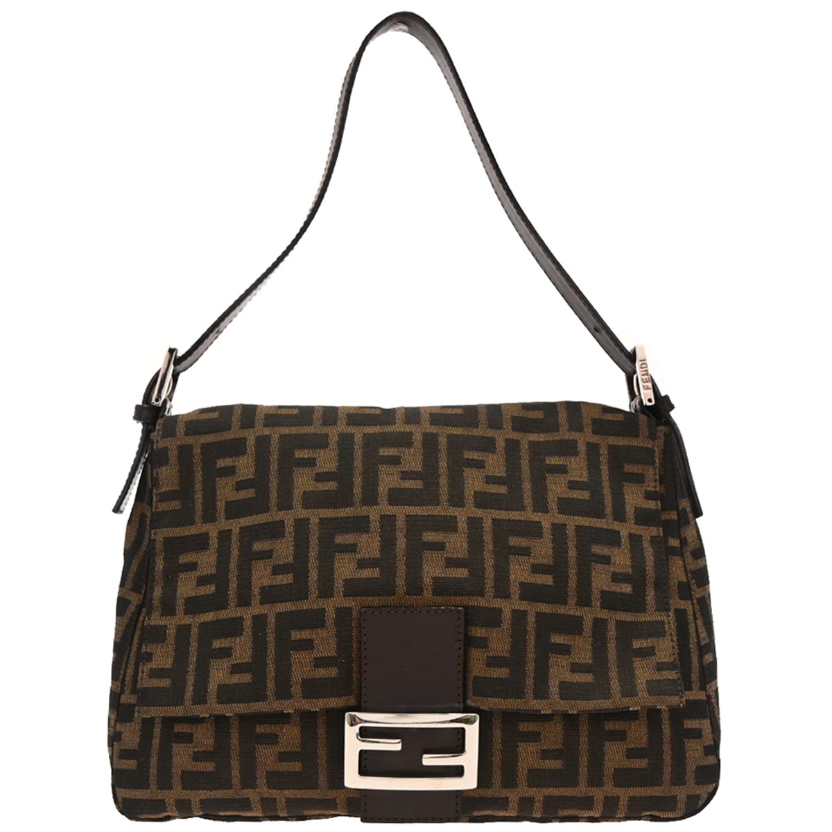 Fendi Brown Canvas Zucca Mamma Baguette Handbag