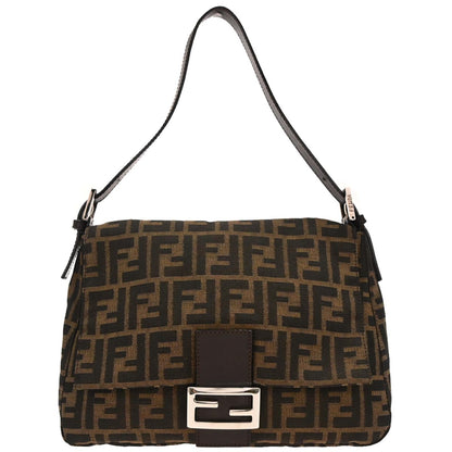 Fendi Brown Canvas Zucca Mamma Baguette Handbag