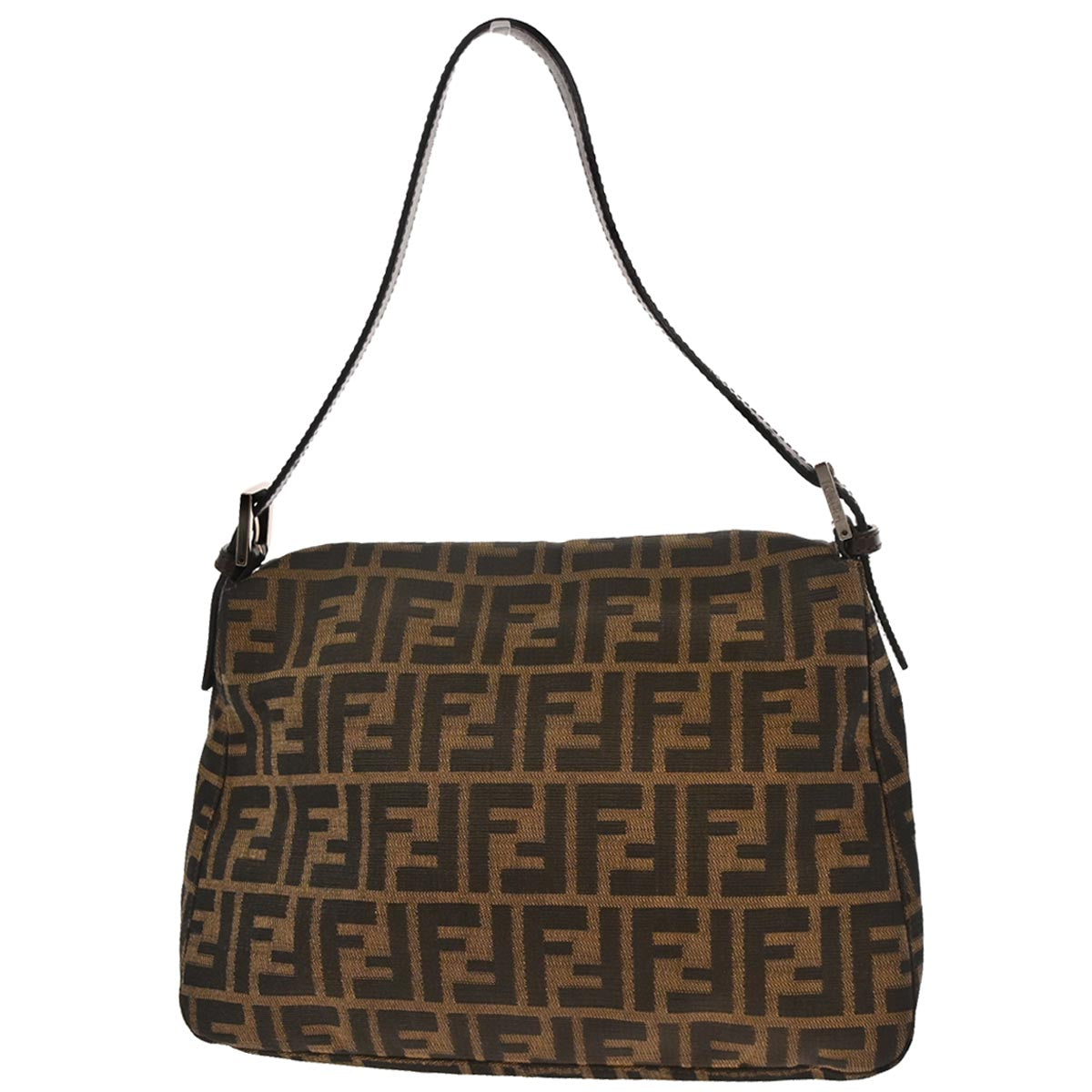 Fendi Brown Canvas Zucca Mamma Baguette Handbag
