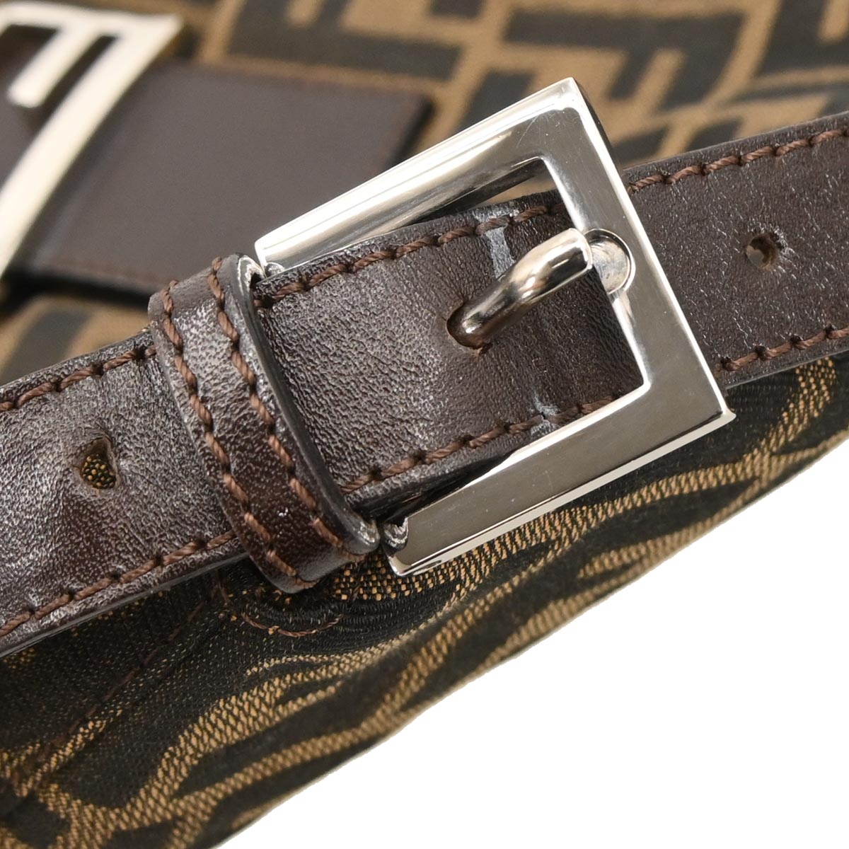 Fendi Brown Canvas Zucca Mamma Baguette Handbag