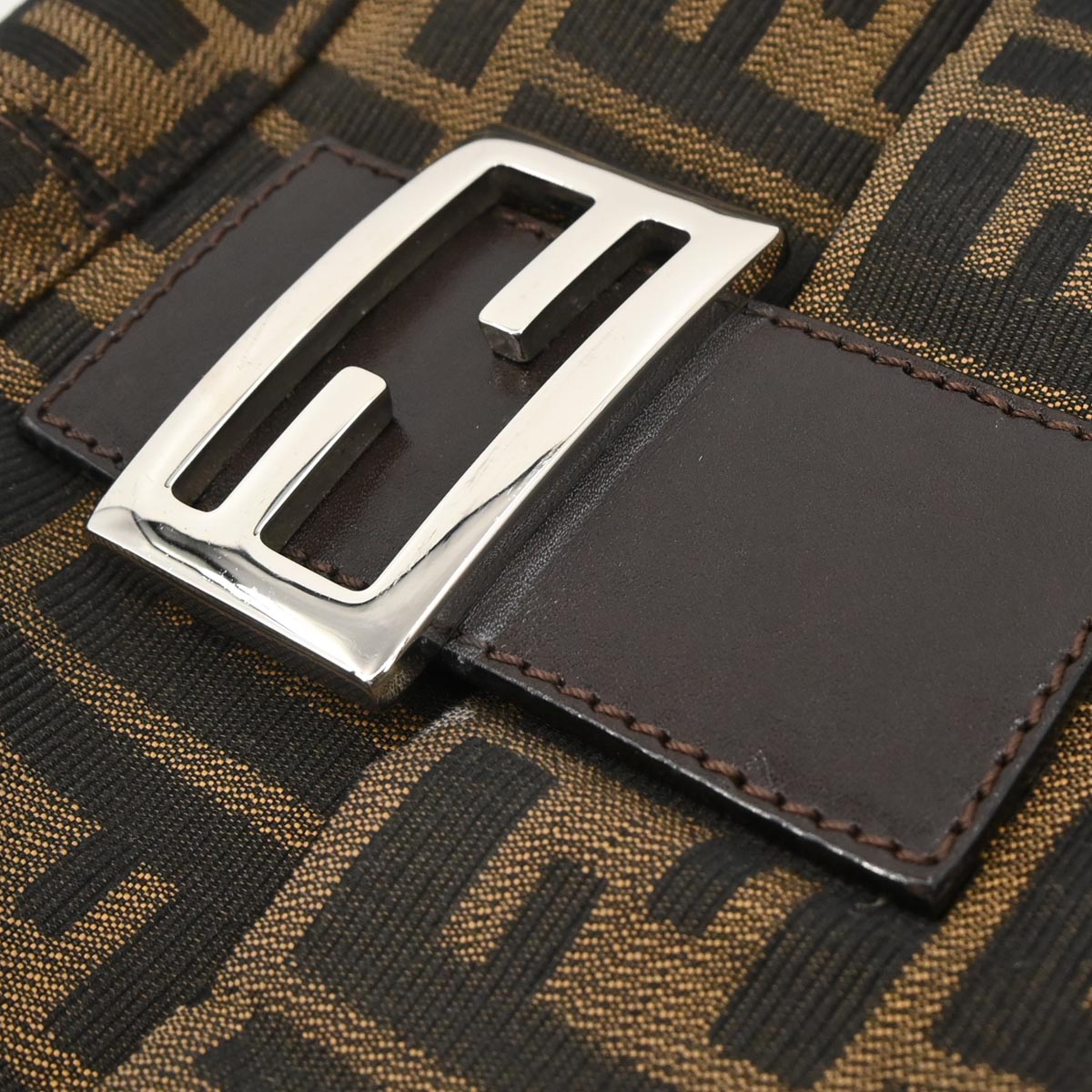 Fendi Brown Canvas Zucca Mamma Baguette Handbag